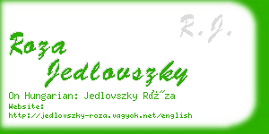 roza jedlovszky business card